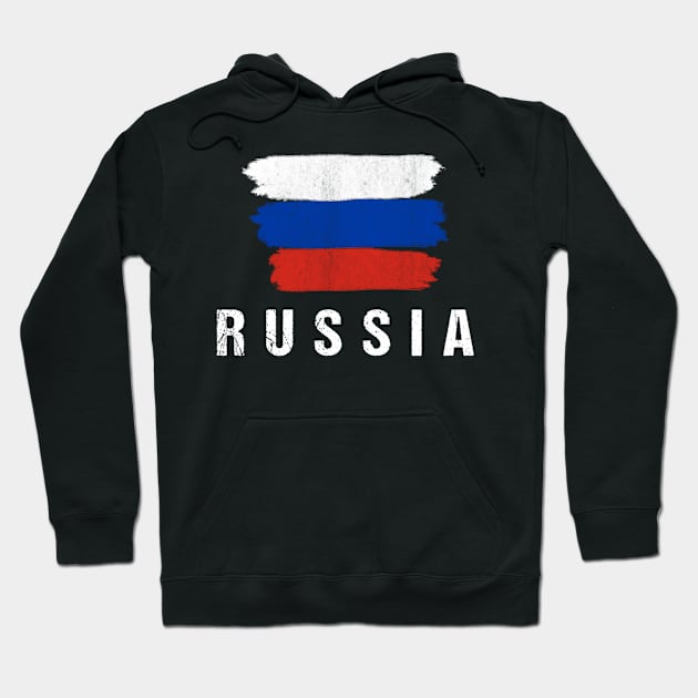 Painted Russia Flag Russian Flag Fan Hoodie by SperkerFulis